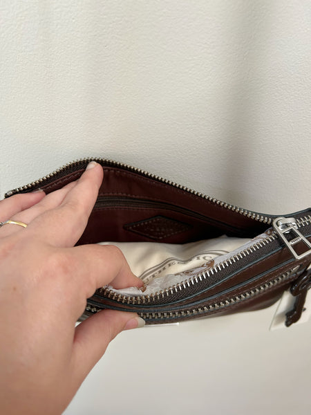 Espresso Leather Crossbody Purse