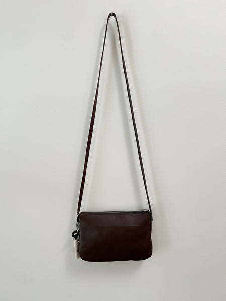 Espresso Leather Crossbody Purse