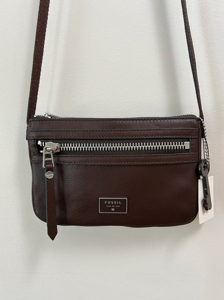 Espresso Leather Crossbody Purse