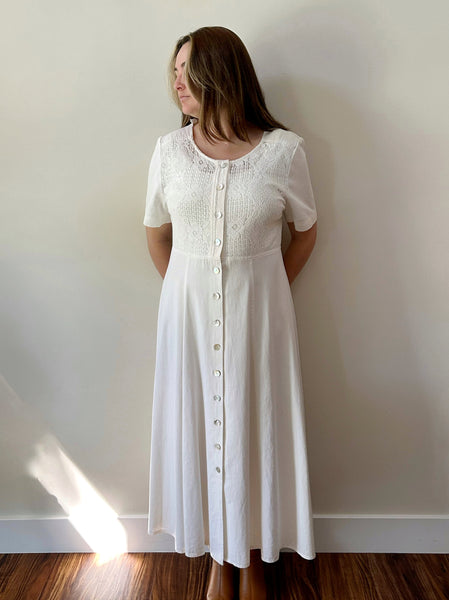 White Cotton Maxi Dress