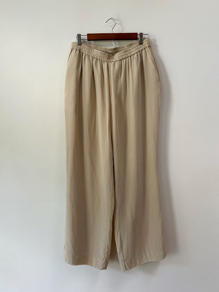 Beige Pure Silk Pants (L)