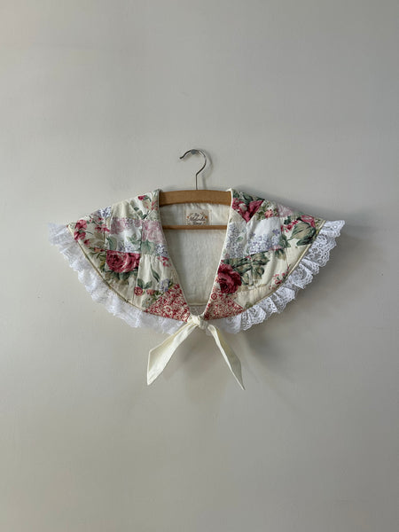 Quilt Collar - Cream & Pink Rose