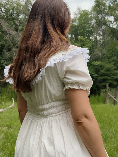 Quilt Collar - Cream & Pink Rose