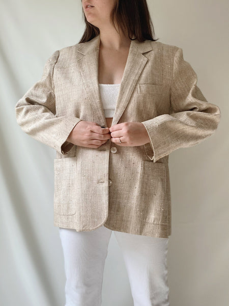 Woven Silk Blazer