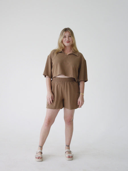 High Tide Crop Top - Mocha