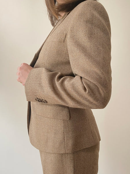 Wool Blazer and Pants Suit Set